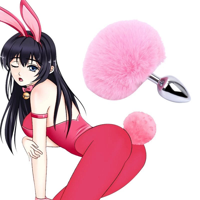fluffy Bunny Tail Metal Butt plug - Image 3