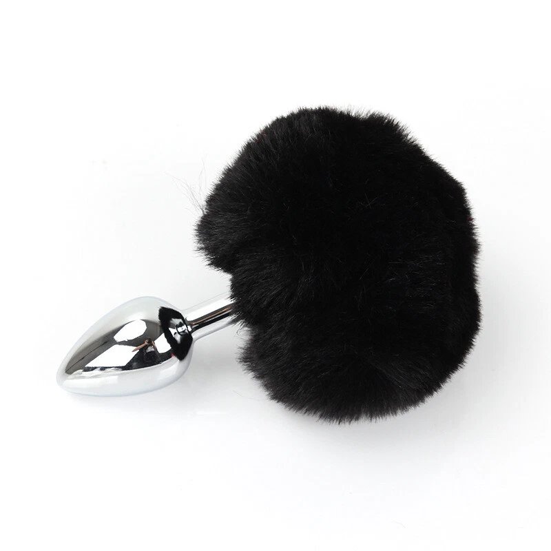 fluffy Bunny Tail Metal Butt plug - Image 4
